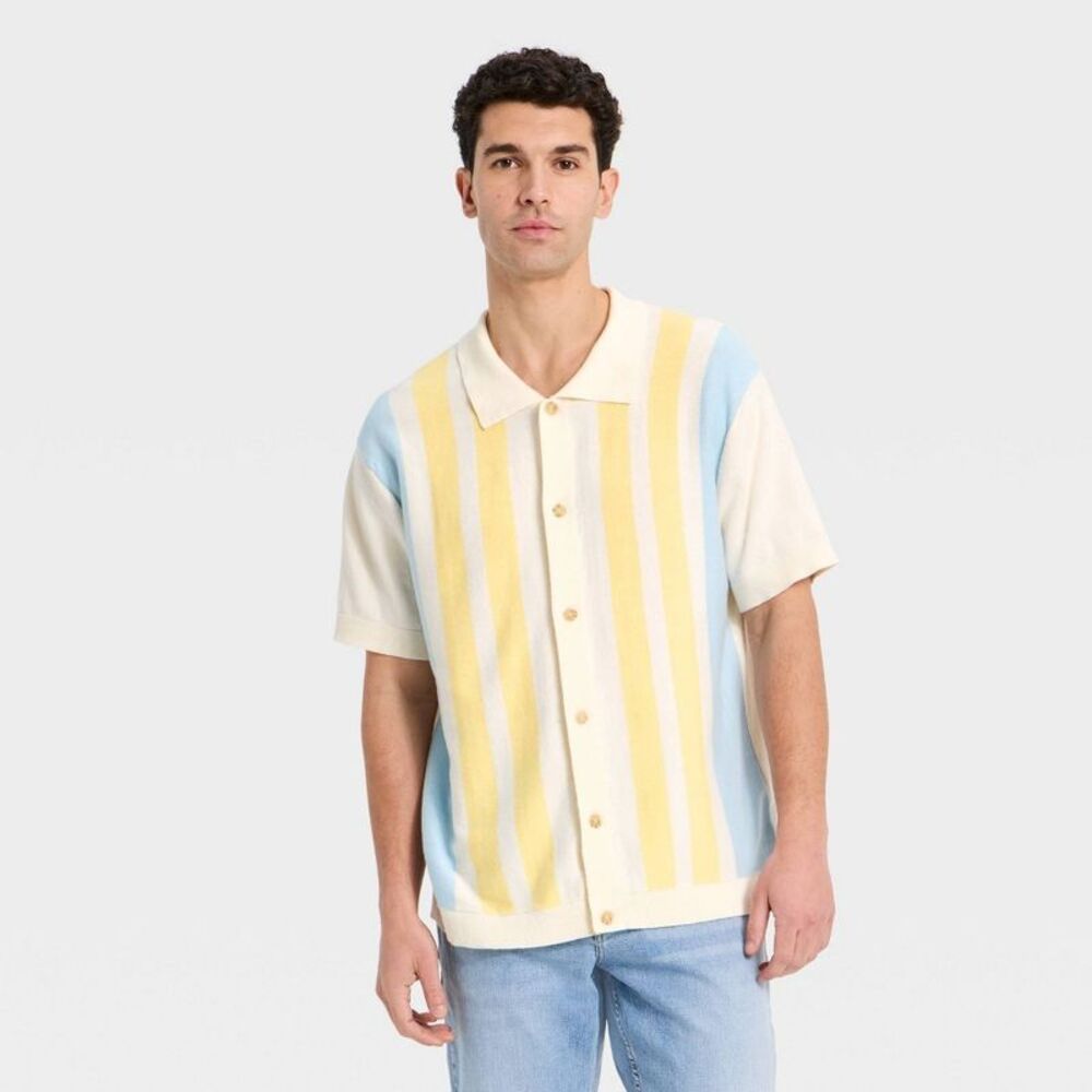 Goodfellow & Co - Men's Easter Capsule Collared Cardigan - Goodfello Off-White
